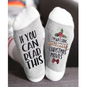 IF YOU CAN RESD THISY English Letter Socks Cotton Socks (4290247426134)