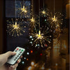 Festival Hanging Starburst String Lights 100-200 Leds DIY firework Copper Fairy Garland christmas lights outdoor Twinkle Light (4290247622742)