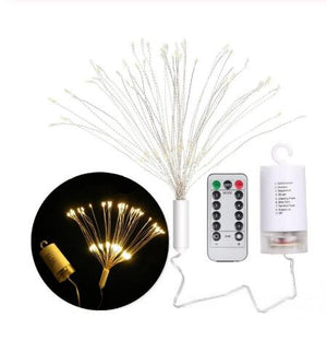 Festival Hanging Starburst String Lights 100-200 Leds DIY firework Copper Fairy Garland christmas lights outdoor Twinkle Light (4290247622742)