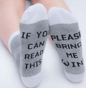 IF YOU CAN RESD THISY English Letter Socks Cotton Socks (4290247426134)