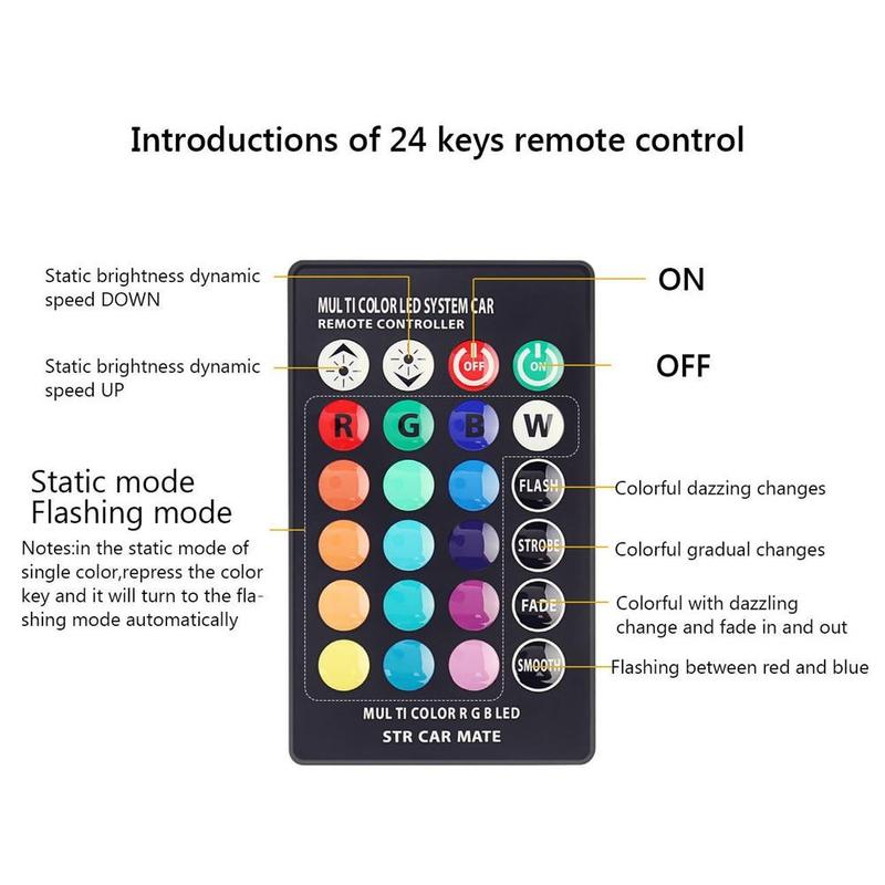 12V LED Car Light With Remote Control